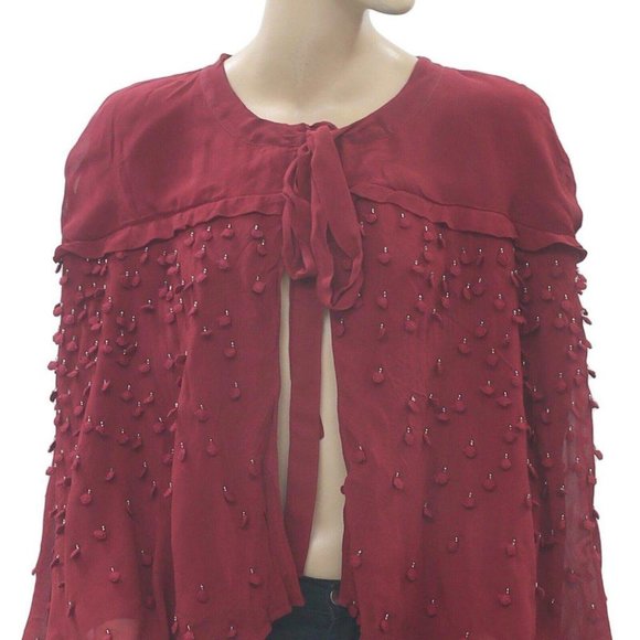 Hoss Intropia Anthropologie Bead Embroidered Coverup Top Evening M-38 NWT - Picture 2 of 4